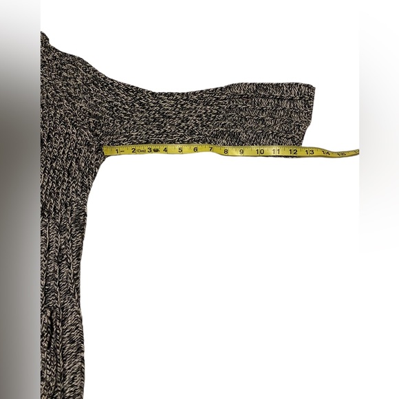 Ann Taylor Women’s Medium Open Cardigan Sweater Chunky Knit Black White Gray - Picture 7 of 13